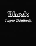 Black Paper NoteBook: Wide Ruled Lined Paper | white Lines | Black Leather Texture Cover | 100 pages | 8.5' x 11'