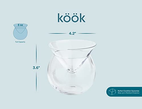 Kook Glass Caviar Chiller Server Set, Serving Dish With Ice Holder, For Shrimp, Appetizers, Liquor, Martinis And Cocktails, Dishwasher Safe, 5 Oz Bowl, Set Of 2 #TOP4