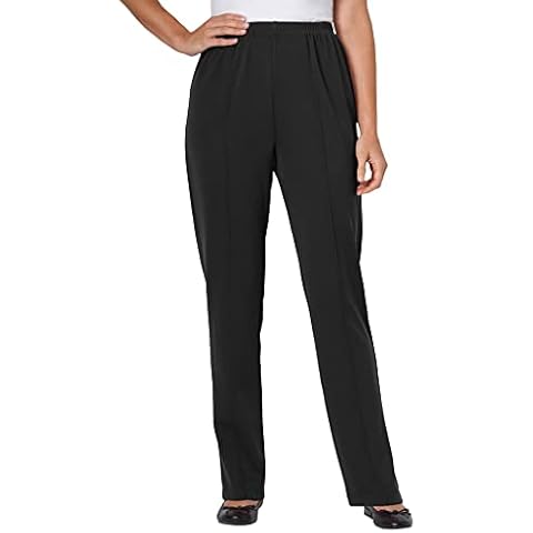 Woman Within Women's Plus Size The Elastic-Waist Soft Knit Pant - 18 W, Black Cover