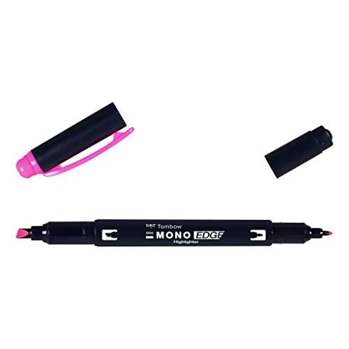 Tombow | Rotulador Fluorescente Doble Punta Mono Edge Rosa | Resaltador Creativo con Punta Ancha y Punta Fina| Ideal para Planificadores, Agendas, Libretas, Cuadernos