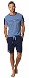 Kappa Pigiama Uomo Cotone Corto - Pigiama Uomo Corto Estivo Leggero Manica Corta - Completo Sportivo (26133 XXL Avio)