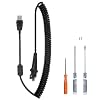 Compatible Nuance Dragon PowerMic III Microphone 5.5' Curly Cable - Easy Install