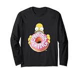 Homero de Los Simpson no puede hablar comiendo rosquillas Manga Larga