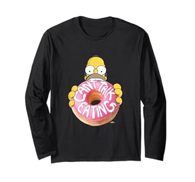 Homero de Los Simpson no puede hablar comiendo rosquillas Manga Larga | Ya disponible en tu tienda friki favorita! En mundofriki.es! Homero de Los Simpson no puede hablar comiendo rosquillas Manga Larga | Ya disponible en tu tienda friki favorita! En mundofriki.es!