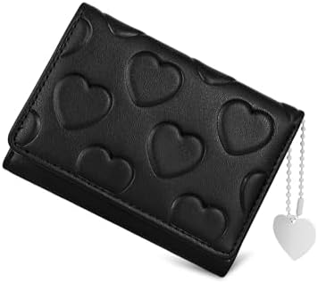 Credit Card Wallet with Heart-shaped Pendant, PU Leather Credit C...