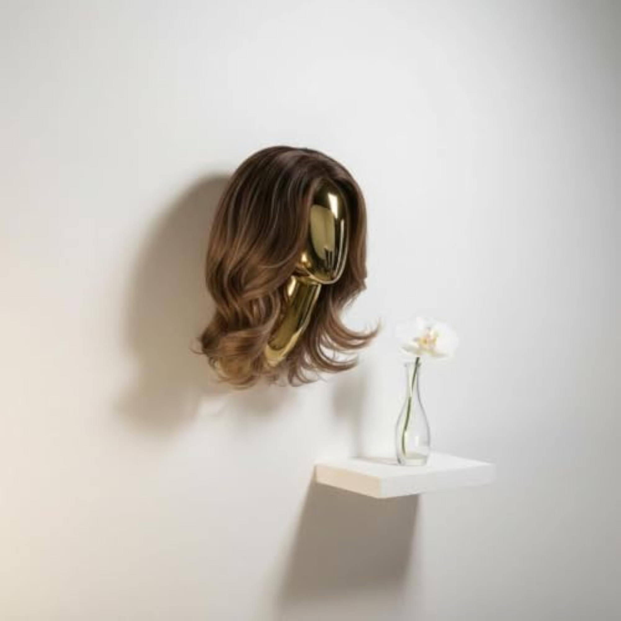 Glossy Finish Wall Mounted Mannequin Head, Modern Design