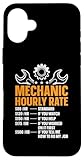 Installation facile Taux horaire de mécanicien Prix amusant de réparation automobile Coque pour iPhone 16 Plus