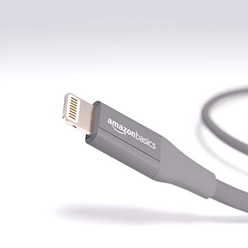 Image of AmazonBasics Apple Certified Lightning to USB Charge and Sync Cable, Advanced Collection, 6 Feet (1.8 Meters) - Grey
