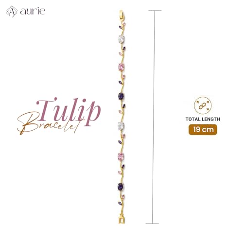 Image of Aurie Tulip Bracelet for Women & Girls | Anti Tarnish Stainless Steel Floral Bracelet |Party and Daily Wear Jewellery