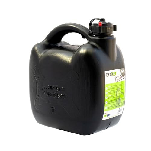 Ecocar - 5l jerrycan - van kunststof - met pot - voor benzine en diesel - met veiligheidssluiting (5 liter)