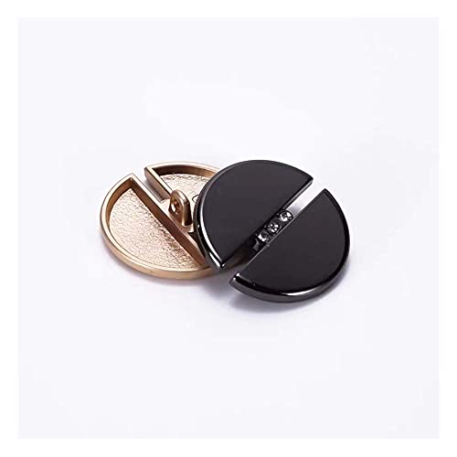 5 PCS Diamond Metal Button Round Buttons Suit Coat DIY Sewing Crafts for Decoration Buckle (Black, 25mm)