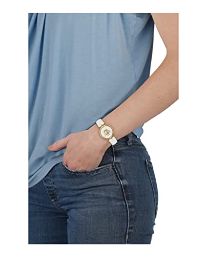 Versace Palazzo Empire Collection Luxury Womens Watch Timepieces with a White Strap and Dial Featuring a Gold Case - image 4