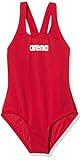 arena Mädchen Trainings Badeanzug Solid Swim Pro (Schnelltrocknend, UV-Schutz UPF 50+, Chlorresistent), Red-White (45), 110