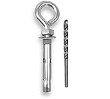 🔧 Las aplicaciones principales son para perfiles metalicos, cargas pesadas, barandillas, farolas, basuras metalicas entre otros. Este producto es perfecto para materiales base como hormigon o ladrillo macizo. Su anilla la convierte en un producto perfecto para la suspensión de cargas.
