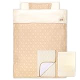 un doudou ベビー布団 10点セット オーガニックコットン ダブルガーゼ ひよこ 70×120cm 綿100% 全部洗える RF