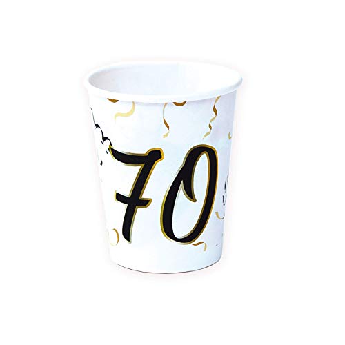 Vasos 70 Años de 220ml 8 UDS