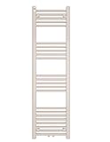 Hochwertiger vertikal Badezimmerheizkörper weiß, schmal und hoch für energiesparenden Betrieb im klassischen Design, Lack glänzend Qualitäts- Pulverbeschichtung pflegeleicht.