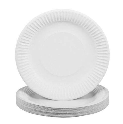 Home Value 9 inch Paper Plates (23 cm) - Pack of 100, Disposable Plates, Party Plates
