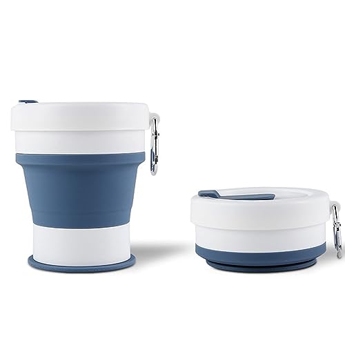 YIMINI Taza Plegable, Taza de Café Plegable de Silicona, Vaso Plegable Silicona, Tazas de Beber Plegables, Taza de Café Plegable, Sin Bpa, Adecuado para Picnic (550ml)