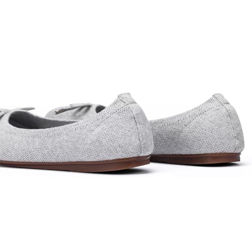 Image of Frank Mully Women's Ballet Flat Shoes Knit Dress Shoes Round Toe Slip On Ballerina Flats for Woman Low Wedge Comfort Soft