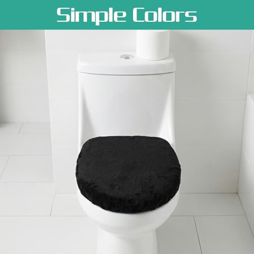 Xinjoduz WC Deckelbezug 38x29 cm Toilettendeckelbezug Weich Toilettendeckel Bezug für Standard-Toilettensitzbezug(Schwarz)