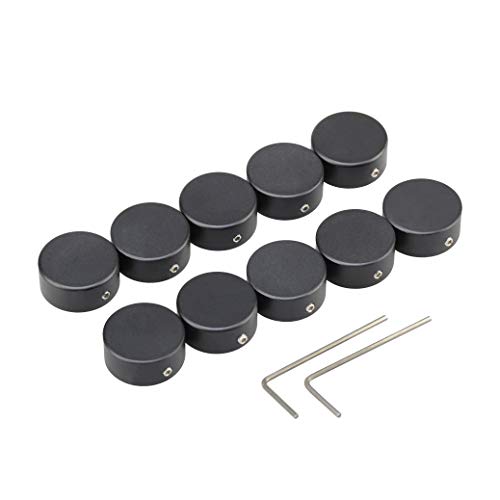 �M�^�[�G�t�F�N�g�L���b�v �G�t�F�N�^�[ �t�b�g�X�C�b�`�n�b�g 3�̃l�W�ŌŒ肵�܂� �����`2���t�� 10PCS/�Z�b�gguitar effects pedal footswitch Hat (�u���b�N)