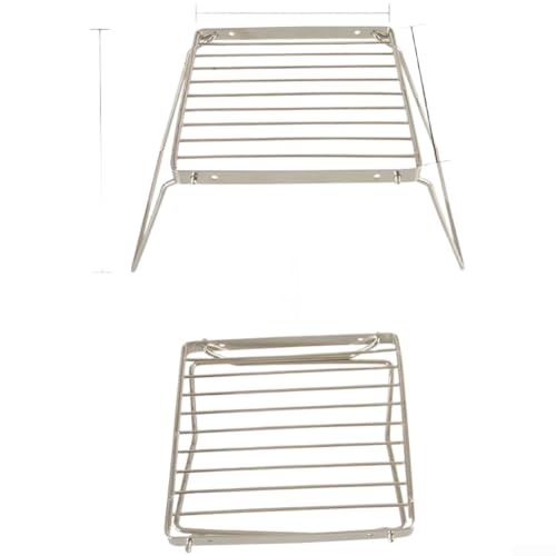 Portable Camping Stove Rack, Foldable Stainless Steel Grill Stand, Adjustable Height Cooking Support For Outdoor Hiking BBQ, Quality Silver Frame(S)