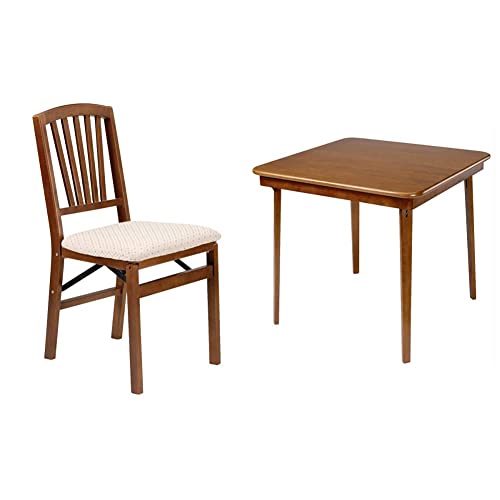 Cherry-Finished Stakmore Slat-Back Folding Chair
