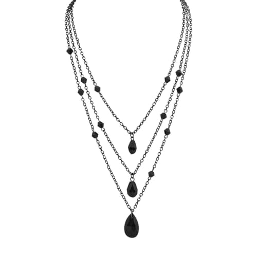 Collier rétro gothique à glands de goutte de sang en métal sculpté