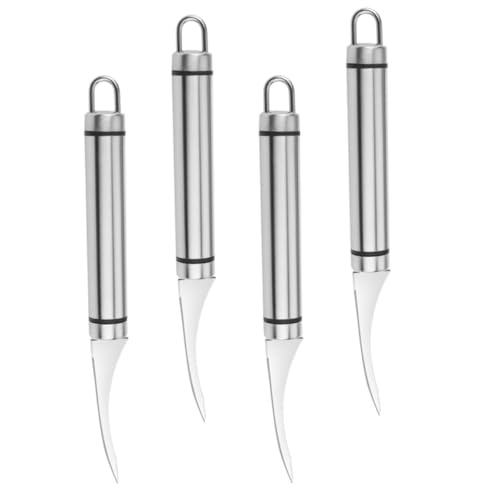 TOKIDNY 4 piezas Pelador de Gambas Acero Inoxidable Portátil con Mango Ergonómico para Quitar Línea y Pelar Camarones Casa Restaurante Cocina Profesional