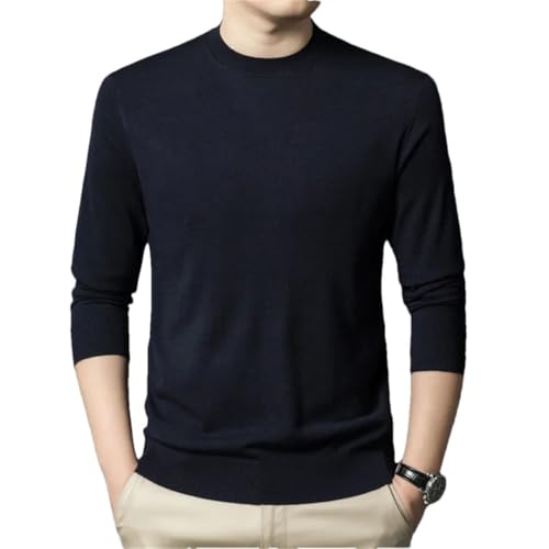 Men Solid Cashmere Thin Sweater Long Sleeve O-Neck Pullovers