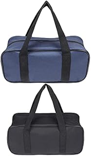Small Tool Bag, 2 Pcs Tool Pouch Bag, Wide Open Mouth Small Tool Box Organisers, Water-resistant Muti-Purpose Tote Tool Bags, Heavy Duty Toolbag for Tools Storage, Tool Gifts for Men (Blue + Black)