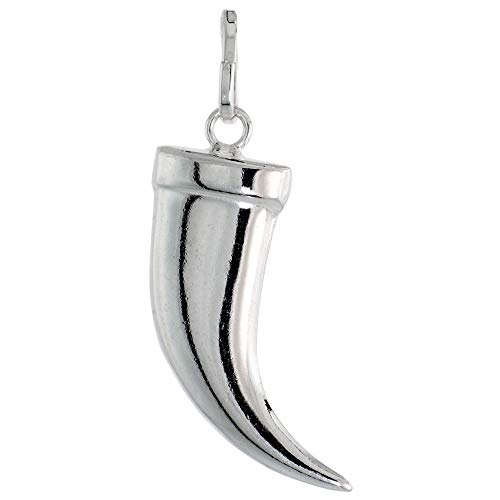 Sterling Silver Bear Claw Pendant for Men Polished Finish Italy