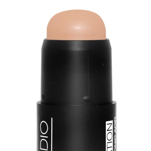 Palladio BUILD & BLEND Foundation Stick, Medium Coverage Buildable Contour Stick for Face, Ultra Blendable Creamy Formula for a Natural Shine Free Finish, Professional Makeup, 0.25 Ounce (Almond)