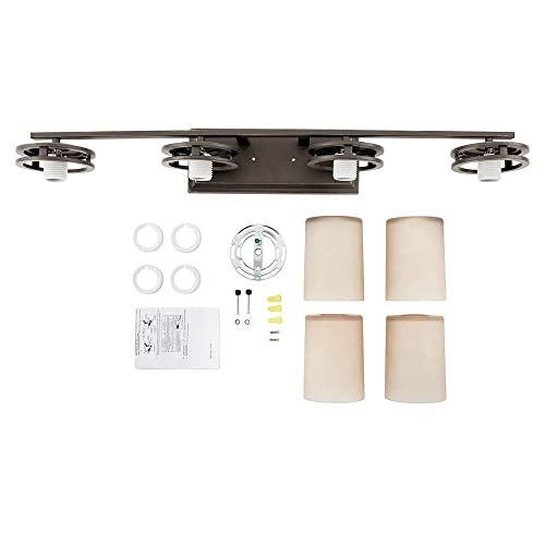 Image of Kichler Hendrik 33.75 inch 4 Light Vanity with Light Umber Etched Glass Olde Bronze