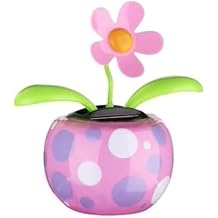 Solar Dancing Solar Powered Dancing Pink Flower in Colorful Shape Flip Flap Animated Bobblehead Dancer Window Sun Catcher Car Dashboard Decor Solar Power Kits Learning and Education