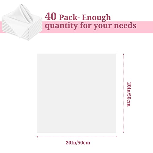 White Satin Napkins Cloth 40 Pcs Square 20 X 20 Inches Soft Smooth Fabric Table Dinner Satin Cloth Napkins Washable Cloth Napkins For Weddings Parties Holiday Dinner Thanksgiving Christmas (White) #TOP6