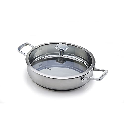 Moneta Accordo Tegame 2 Manici con Coperchio, in Acciaio Inossidabile per Ogni Piano Cottura, 28 cm