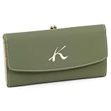 [キタムラ] レディース レザー 長財布 防水 天然素材独特の風合い PH0384 カーキ/アイボリーステッチ [緑] 33915