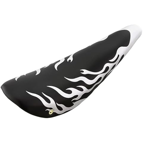 ALTALINE Vinyl 20" Bicycle Banana Saddle Black with Silver Flames Cover