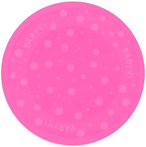 REUSABLE FLUO FUSCHIA PARTY PLATE 21CM