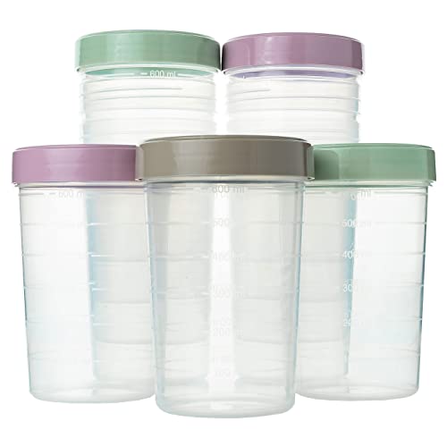 QILZO Pack 12 Recipientes de Alimentos 750ml Vaso Medidor con Tapa de Rosca Recipiente Hermético Apto para Microondas, Congelador y Lavavajillas Recipientes Plástico, Libre de BPA
