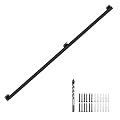 8FT Black Iron Hand Railing, Sturdy Safety Staircase Handrails Wall Mount, 503lbs Load Capacity Industrial Iron Railing Pipe Handrail for Indoor Stairs, Outdoor Deck Loft Porch, Non-Slip and Rust