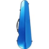 カーボンファイバー製 バイオリンケース 4/4サイズ｜防湿機能付 軽量0.8kg｜プロ仕様収納バッグ内蔵 耐衝撃保護 湿度計・ハンドル・肩掛けベルト付 楽器用ハードケース (Blue ブルー)