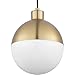 Globe LED Collection 1-Light Opal Glass Mid-Century Modern Pendant Light Brushed Bronze