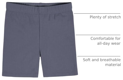 Gerber Baby Girls Toddler 3-Pack Pull-On Bike Shorts, White/Dark Gray Heather/Navy, 3T - image 4