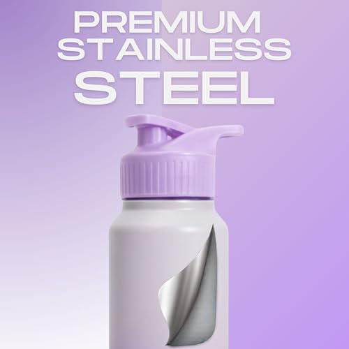 Image of Speedex Stainless Steel Metal Water Bottle 1 Ltr 1000 ml, BIS Approved, Leak Proof Sipper Cap Bottle for Office, School, Gym, Travel, Daily Use for Men, Women, Kids, Adults, Dual Purple, Set of 3