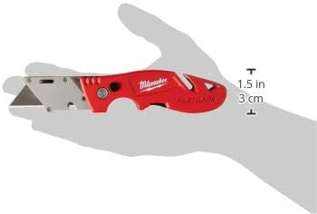 Milwaukee 48-22-1903 Fastback Flip Utility Knife with Blade Storage, Press and Flip Opening, 4 Blade Storage, All Metal Body, Quick Blade Change, Gut Hook, Wire Stripper, Wire Form Belt Clip