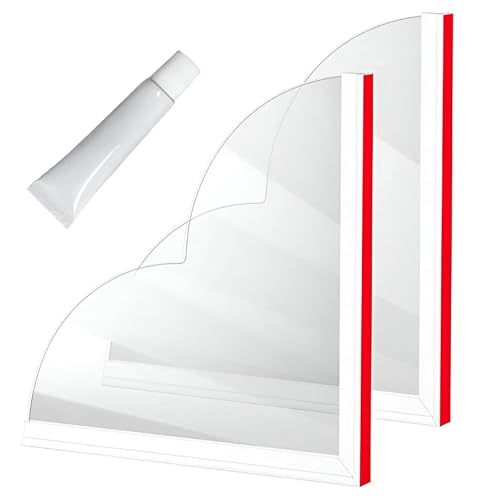 LustraBath Removable Tub Splash Guard 2 Pack, Bathtub Splash Guard with Silicone Base & Acrylic Shower Corner Water Guard, Self Adhesive Shower Splash Guards to Keep Water in Tub or Walk-in Shower - image 8