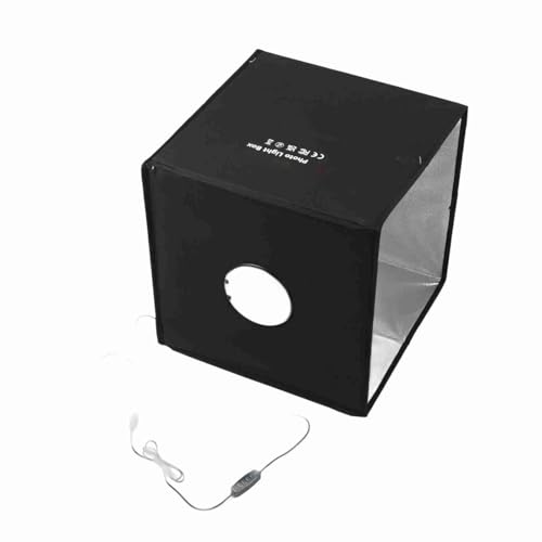Walmeck Scatola Luminosa Fotografica con 144-160 Perline LED, Softbox da Studio Pieghevole e Portatile 3200-6500k, Dimmerabile a 10 Livelli, 6 Fondali per la Fotografia di (Alimentato tramite USB)